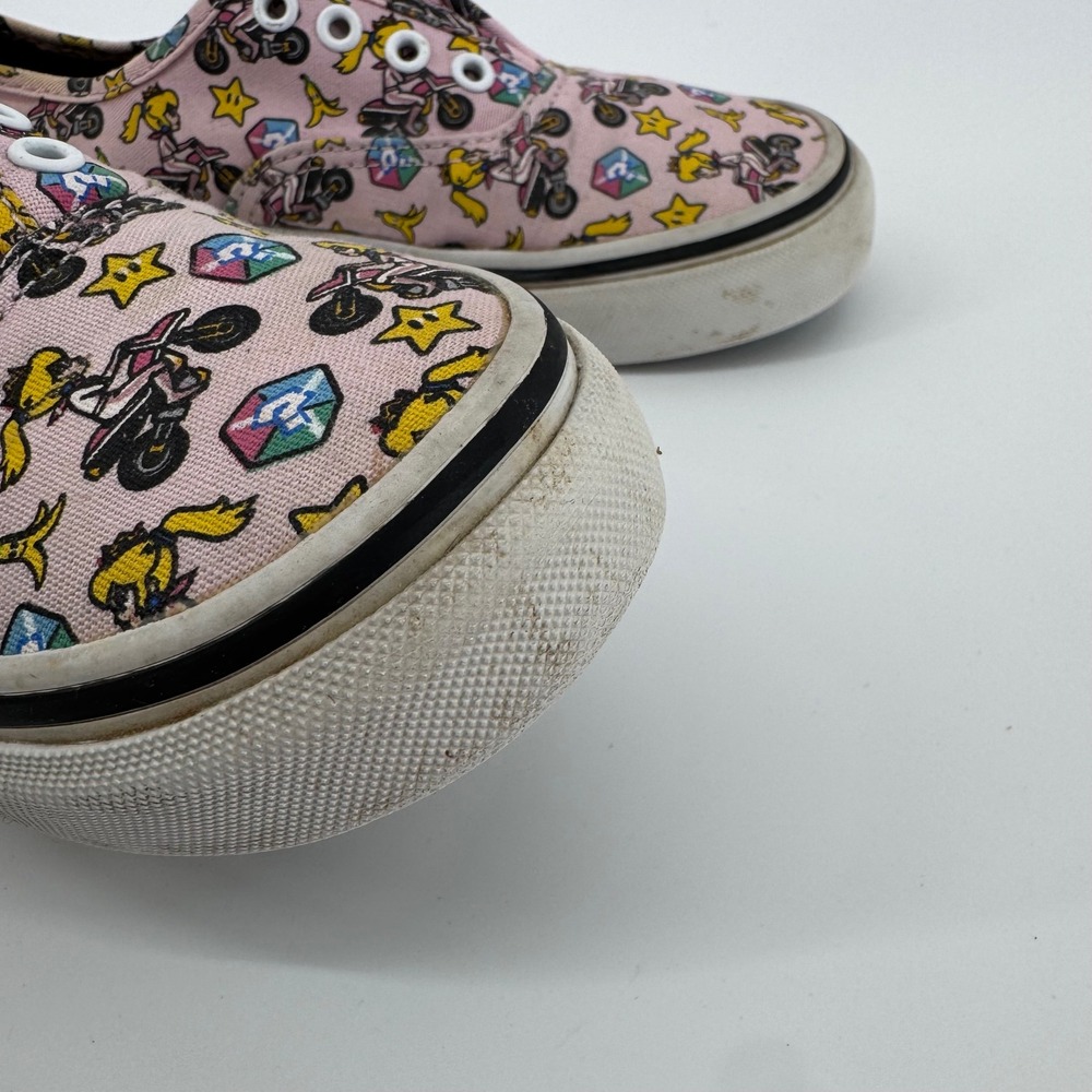 Vans Nintendo Mario Kart Princess Peach Authentic Pink Kids Shoes Size 2.5 - Picture 6 of 13